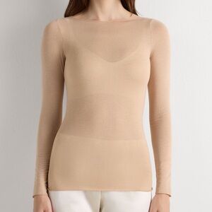 Intimissimi NWOT Boat Neck Modal Cashmere Ultralight Top Honey Soft Beige